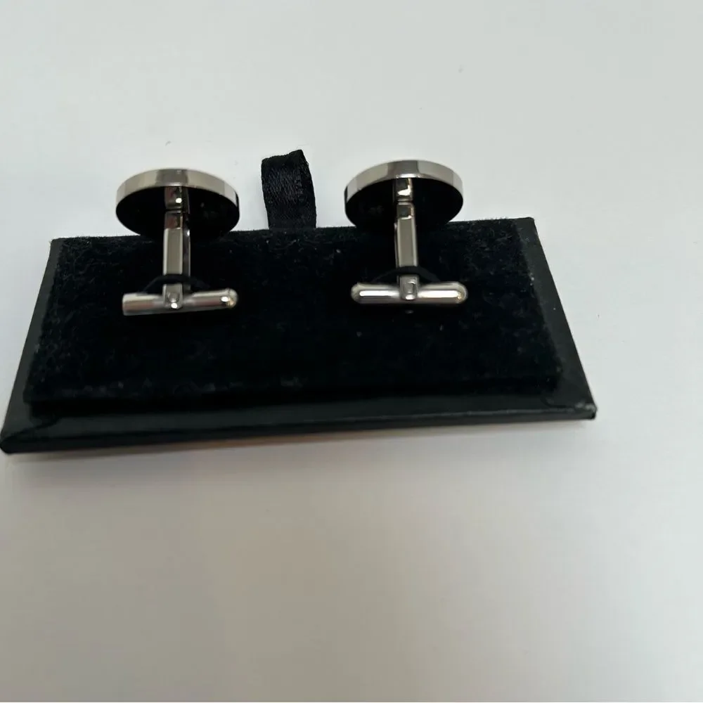 Silver Cuff Links Cufflinks‎ Circles New in Package